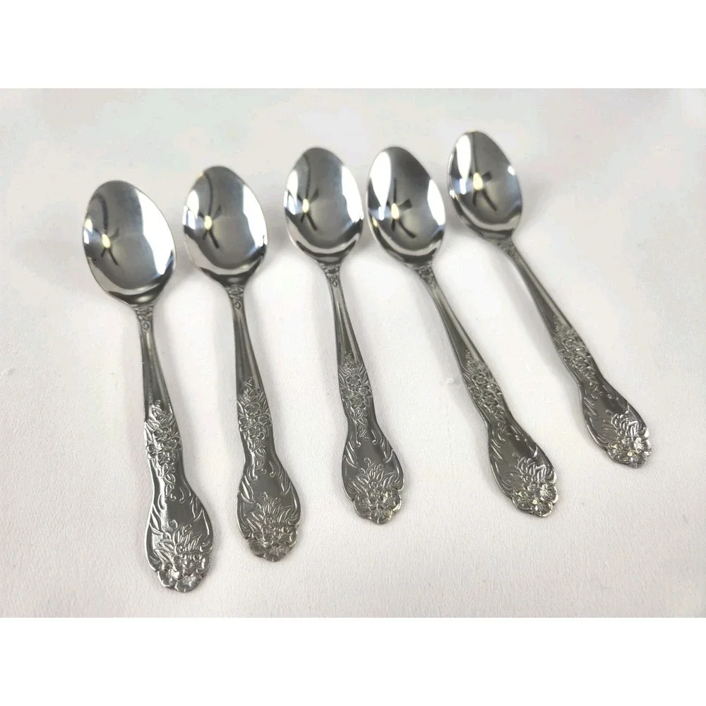 Rogers Stainless Steel Love Joy Pattern Flatware 10 Piece Lot Spoons Forks Repla